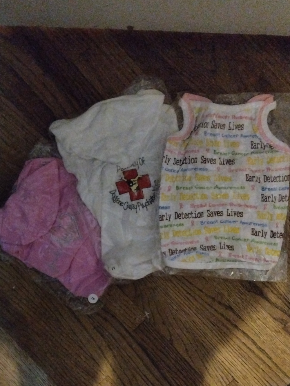Pink and White And Multicolor Small Dog Cloths 3 Piece Pkg